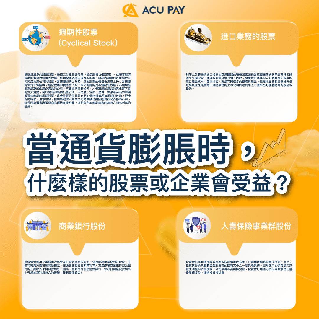 當通貨膨脹時，什麼樣的股票或企業會受益？ - ACU Pay