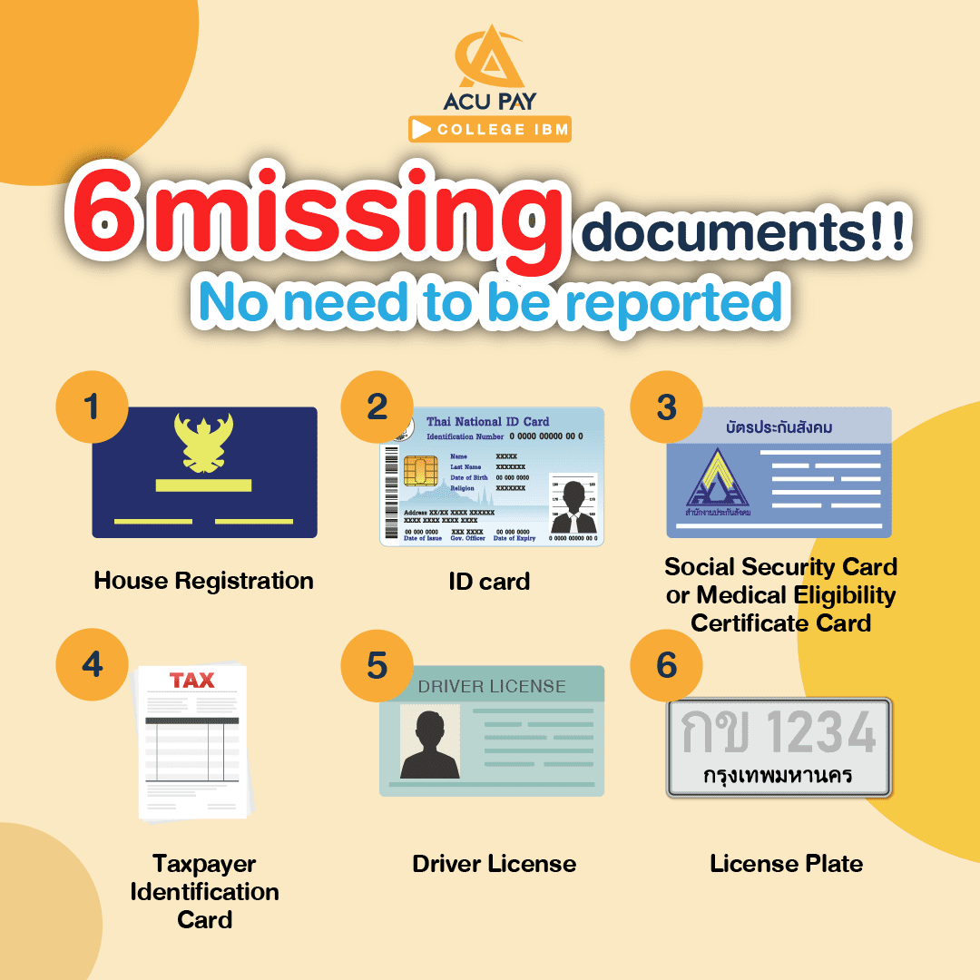 6 missing documents!! No need to be reported - ACU Pay